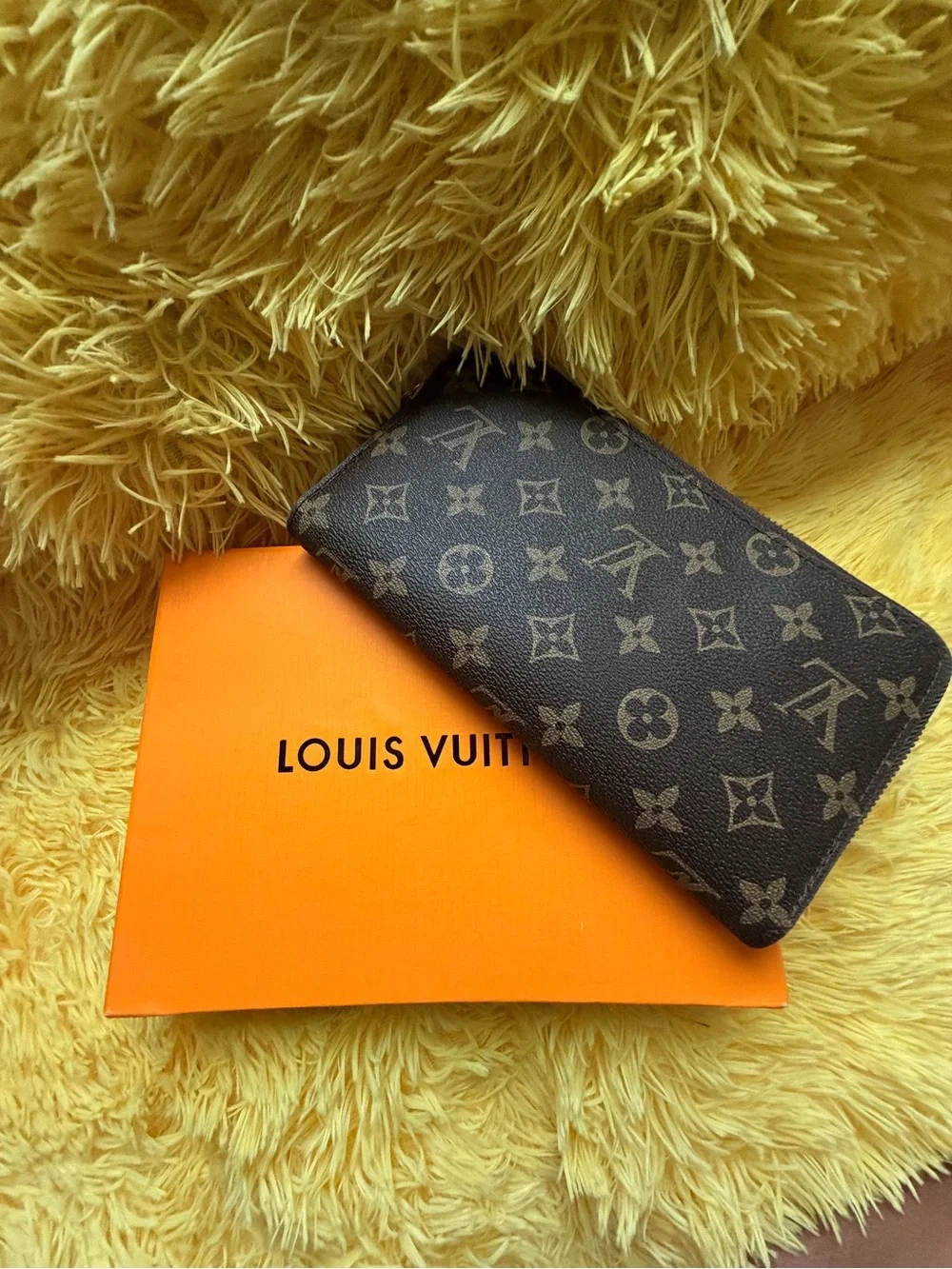 Louis Vuitton Brown Monogram Zip-Around Wallet with Orange Box